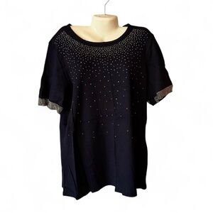 Vocal Black Studded PLUS Size Top